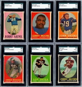 1958 Topps Football Complete Set of 132 Cards with 14 SGC Graded 